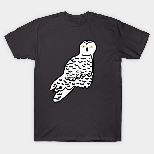 Snowy Owl Digital Drawing T-Shirt by Annelie